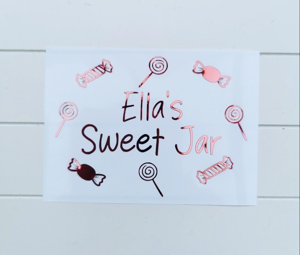 Personalised Sweet Jar Storage Vinyl Decal