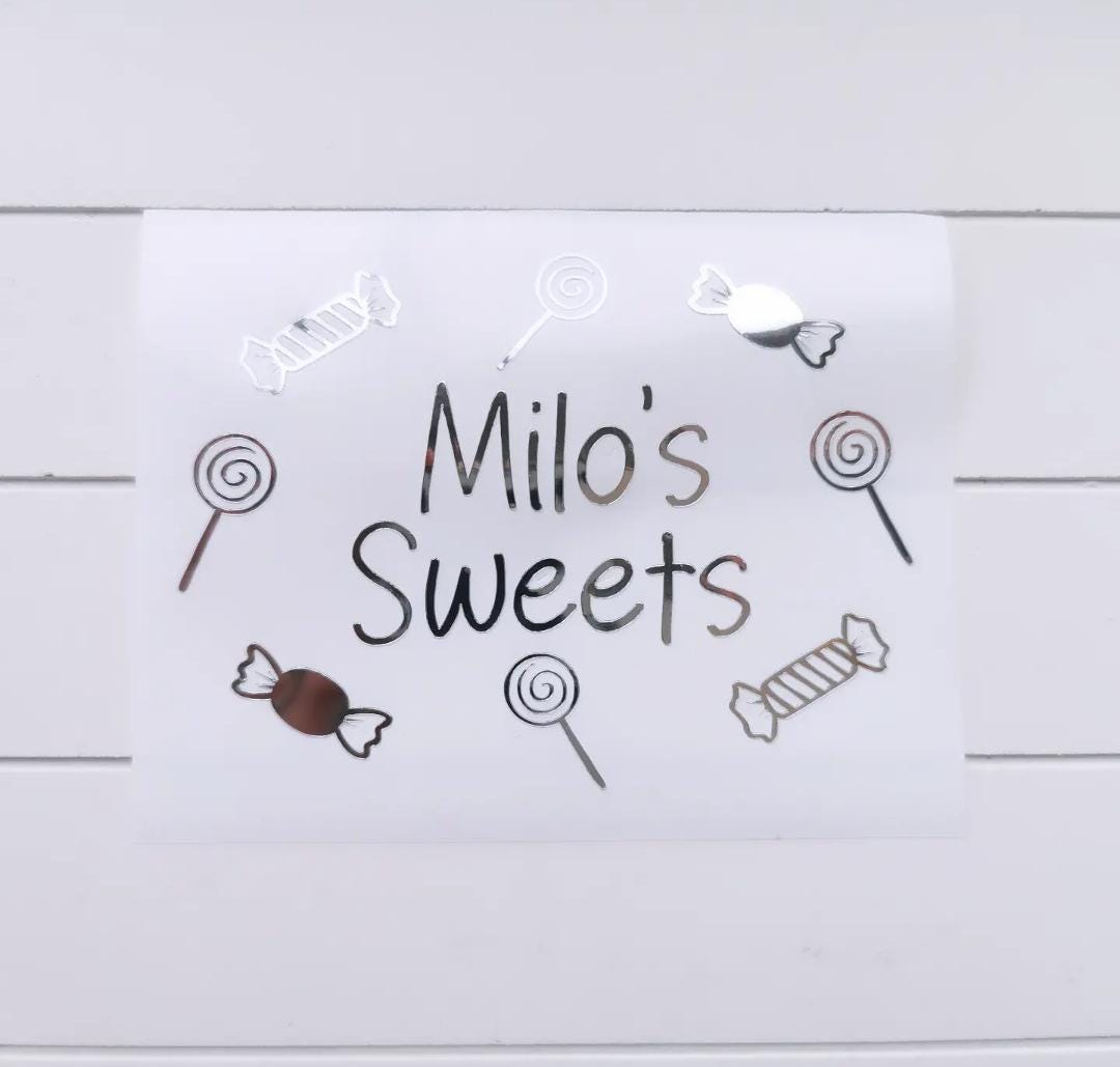Personalised Sweet Jar Storage Vinyl Decal