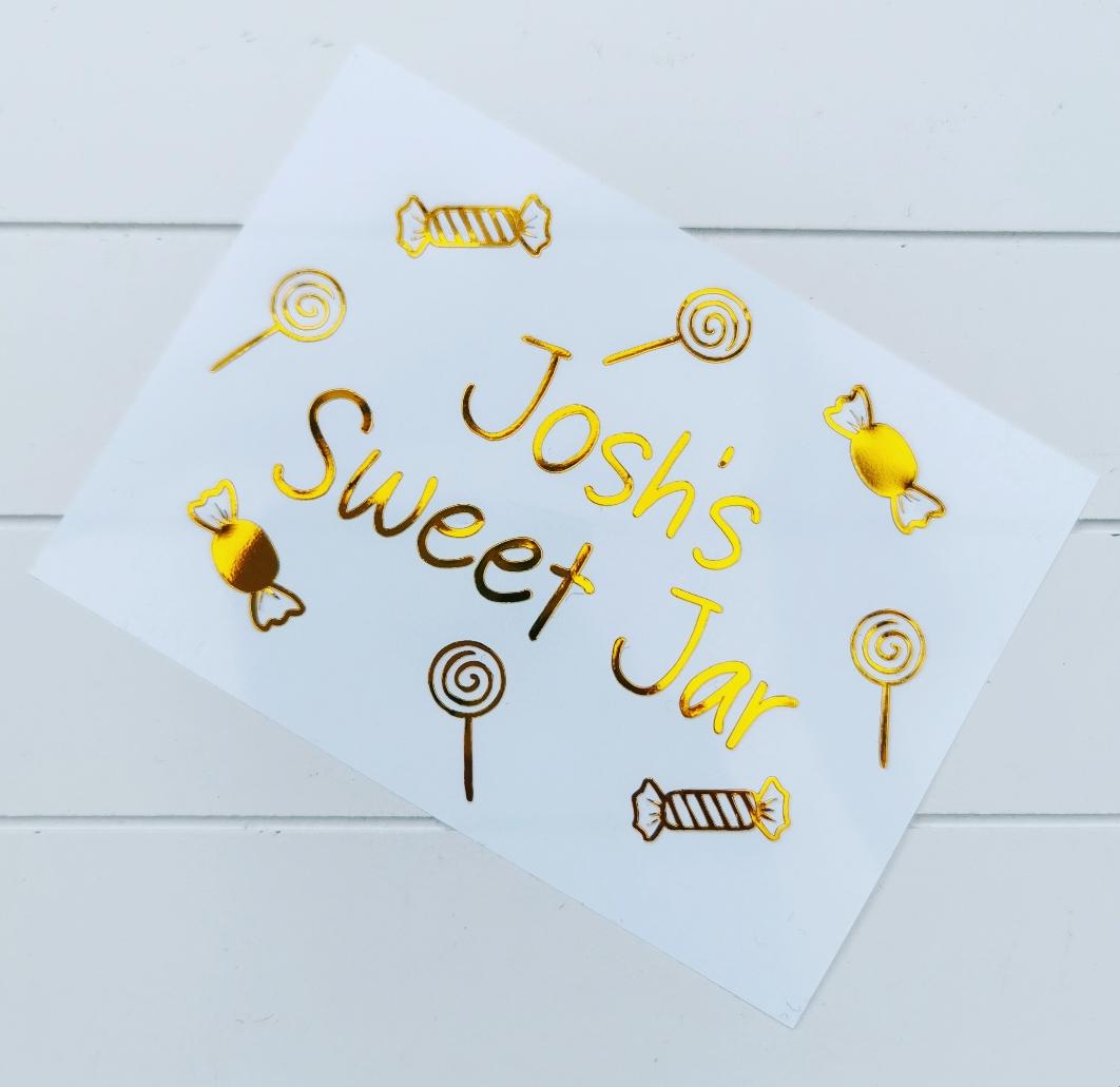 Personalised Sweet Jar Storage Vinyl Decal