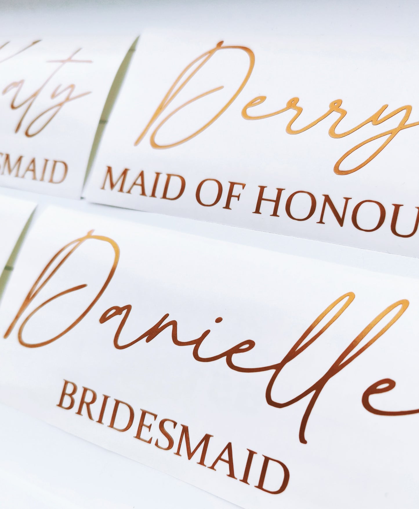 Personalised Wedding Name, Role and Date Vinyl Decals