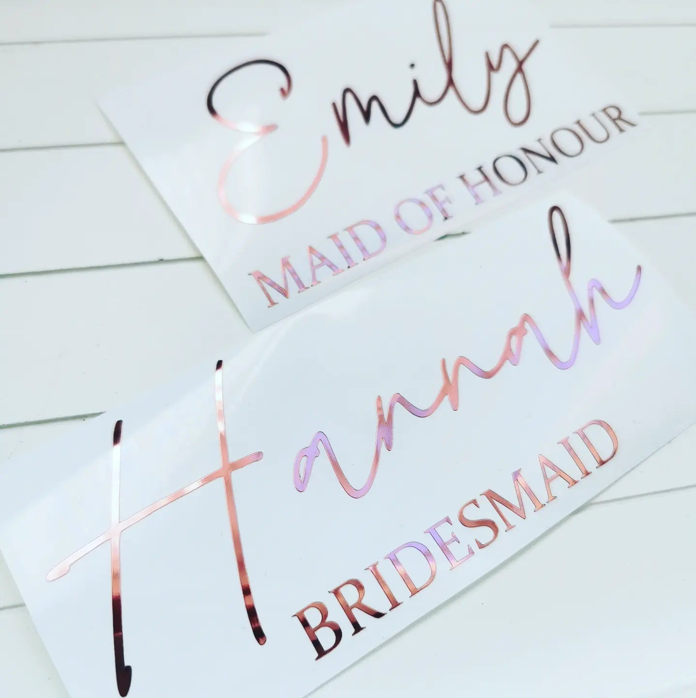 Personalised Wedding Name, Role and Date Vinyl Decals
