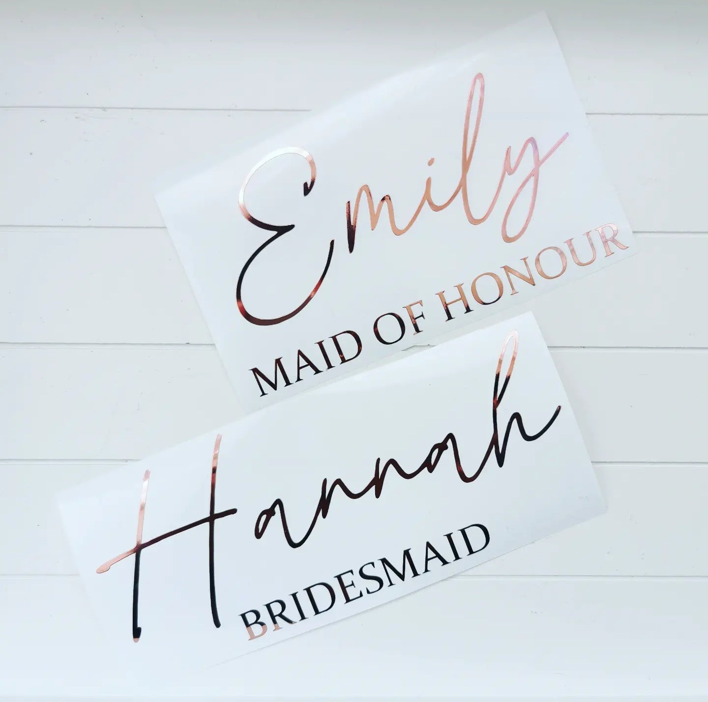 Personalised Wedding Name, Role and Date Vinyl Decals