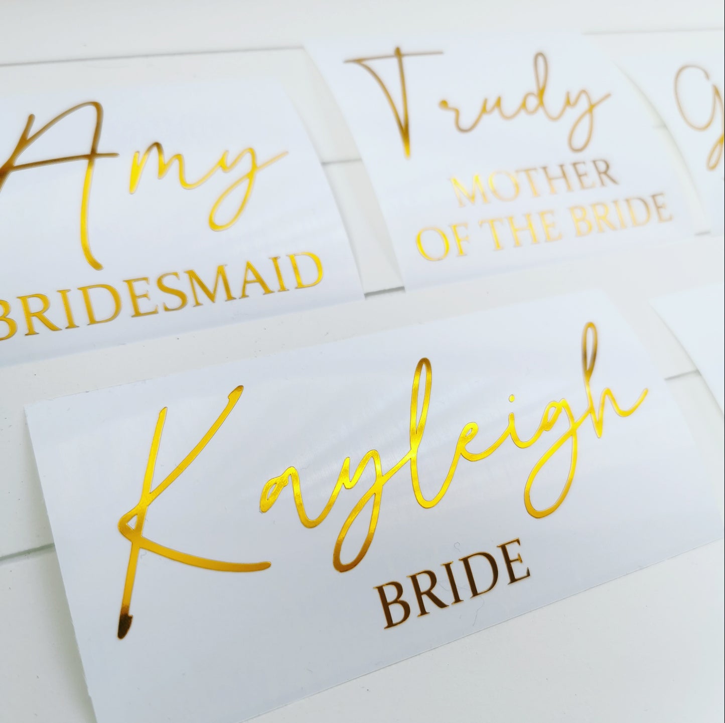 Personalised Wedding Name, Role and Date Vinyl Decals